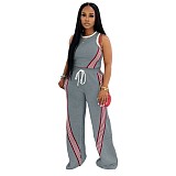 Casual Spring/Summer Two-Piece Set Sleeveless Vest & Wide-Leg Pants YD-0666