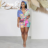 Casual Printed Shirt & Shorts Set RS-4598