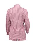 Casual Striped Long-Sleeve Shirt and Shorts Two-Piece Set GLS-100851