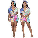 Casual Printed Shirt & Shorts Set RS-4598