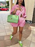 Casual Striped Long-Sleeve Shirt and Shorts Two-Piece Set GLS-100851