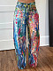 Casual Painted Straight-Leg Jeans OLY-6187