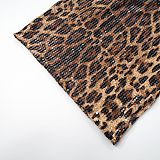 Sexy Sleeveless Halter Neck Leopard Print Sequined Deep V-Neck Backpack Hip-Exposing Dress RS-25DS047