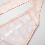 Sexy Polka Dot Print Halter Neck Backless Tank Top and Tight-Fitting Pants Two-Piece Set RS-25ST573