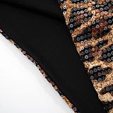 Sexy Sleeveless Halter Neck Leopard Print Sequined Deep V-Neck Backpack Hip-Exposing Dress RS-25DS047