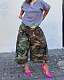 Fashionable Casual Camouflage Cargo Style Loose Wide-Leg Pants LSD-2721