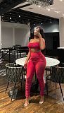 Sexy Backless Strapless Slim Fit Solid Color Two-Piece Set RS-2501