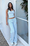 Fashionable Casual Sports Vest and Wide-Leg Pants Set SSN-211518