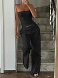 Strapless Top Vest Casual Wide Leg Long Trouser Set RS-K25399170