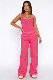 Fashionable Casual Sports Vest and Wide-Leg Pants Set SSN-211518
