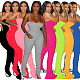 Fashionable Pleated Slit Flare Suspender Jumpsuit RS-8106