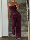 Strapless Top Vest Casual Wide Leg Long Trouser Set RS-K25399170