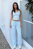 Fashionable Casual Sports Vest and Wide-Leg Pants Set SSN-211518