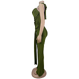 Fashionable Solid Color Elegant Halter Neck Wide Leg Jumpsuit