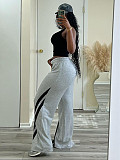 Summer Casual Patchwork Loose Straight Wide-Leg High-Waisted Sports Pants RS-T119