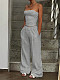 Strapless Top Vest Casual Wide Leg Long Trouser Set RS-K25399170