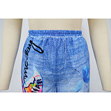 Fashionable Casual Printed Wide-Leg Trousers YF-10833