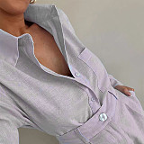 Casual Long-Sleeved Shirt and Shorts Suit RC-3251