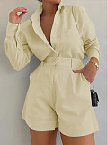 Casual Long-Sleeved Shirt and Shorts Suit RC-3251