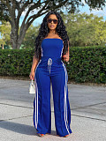 Women Off Shoulder Top Vest Loose Pants Set Casual Look CY-1107