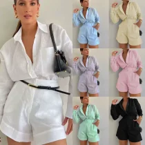 Casual Long-Sleeved Shirt and Shorts Suit RC-3251 Casual Long-Sleeved Shirt and Shorts Suit RC-3251