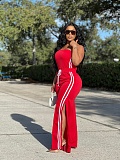 Women Off Shoulder Top Vest Loose Pants Set Casual Look CY-1107
