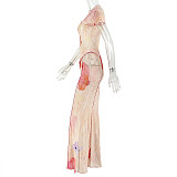 Fashionable and Unique Short-Sleeved Slim-Fit Street Style Asymmetrical Long Two-Piece Set JY-919157