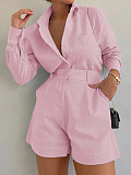 Casual Long-Sleeved Shirt and Shorts Suit RC-3251