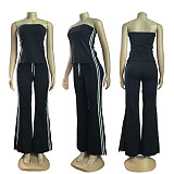 Women Off Shoulder Top Vest Loose Pants Set Casual Look CY-1107