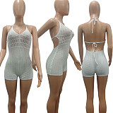 Fashionable Knitted Slim Fit Elastic Hollow-Out Jumpsuit TK-6349