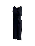 Fashionable Sleeveless Casual Trousers Two-Piece Set XMSM-5800