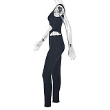 Sexy Solid Color Hollow-Out Backless Mid-Waist Bodycon Jumpsuit JY-006302