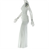 Sexy V-neck Sleeveless Pleated Bodycon Dress JY-303386