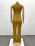 New Fashionable Sleeveless Vest Top and Wide-Leg Pants Two-Piece Set QZ-3987