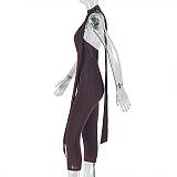 Sexy Solid Color V-Neck Tie-Up Slim Fit Jumpsuit JY-006275