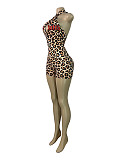 Fashion Letter Print Crossover Halter Neck Deep V Backless Jumpsuit Shorts RS-26105