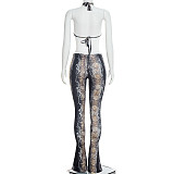 2026 Sexy Tight-Fitting Snake Print Backless Jumpsuit RS-26JP014