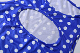 2026 Sexy Polka Dot Print Low-Cut Tight Top and Shorts Set XS-00605