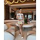 Fashion Striped Crochet Polo Shirt and Shorts Set TX-83046