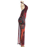 Fashionable V-neck Sleeveless Halter Neck Backless Slim Fit Dress XS-88794