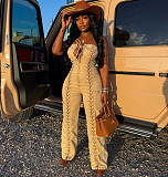 2026 Sexy Hot Girl Side-Strap Distressed Denim Jumpsuit RS-60308