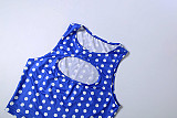 2026 Sexy Polka Dot Print Low-Cut Tight Top and Shorts Set XS-00605