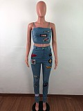 Sexy New Cartoon Appliqué Rolled-Up Jeans Set OSM-SJ3283