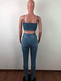 Sexy New Cartoon Appliqué Rolled-Up Jeans Set OSM-SJ3283