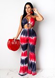 Summer New Arrival Sexy Slim Fit Lace-up Printed Jumpsuit RS-LS6346