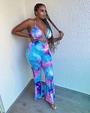 Summer New Arrival Sexy Slim Fit Lace-up Printed Jumpsuit RS-LS6346