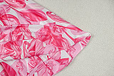Fashion Color-Blocked Print Zipper Sleeveless High-Neck A-Line Dress JY-303908