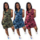 Casual Fashionable Unique Sleeveless Camouflage Dress RS-6502