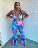 Summer New Arrival Sexy Slim Fit Lace-up Printed Jumpsuit RS-LS6346