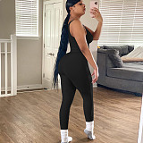 Fashion Ribbed Solid Color Vest and Trousers Two-Piece Set YD-00821